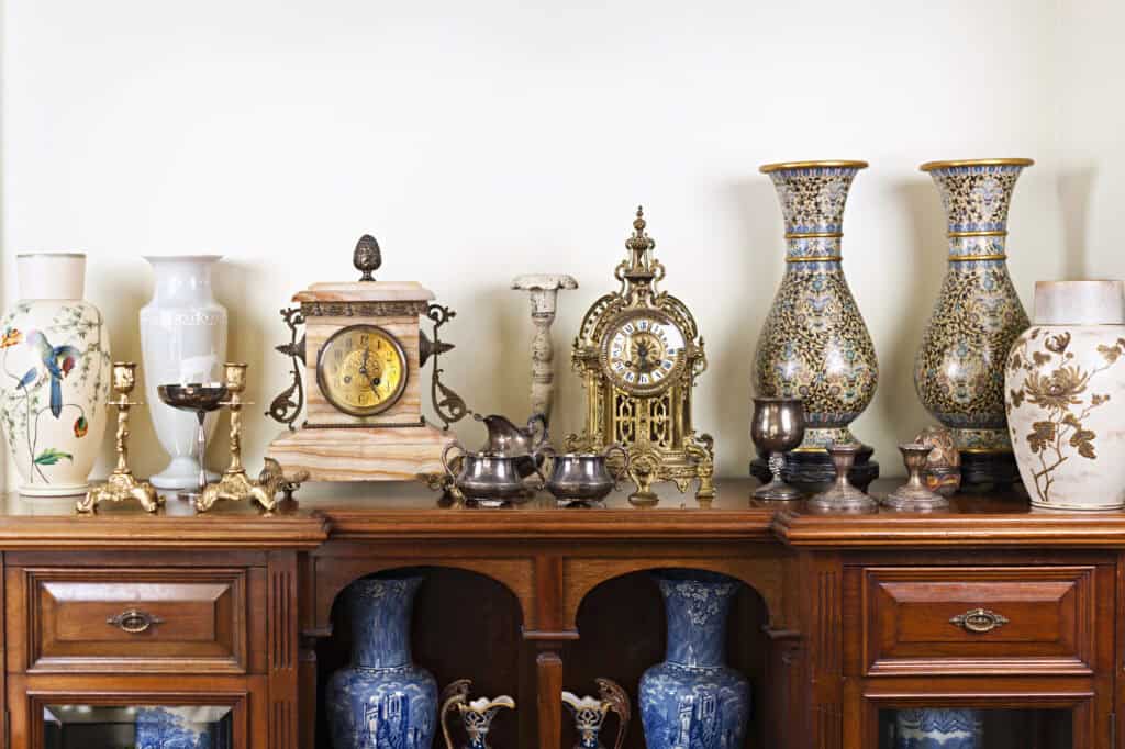 Antique closets on top of the cabinet