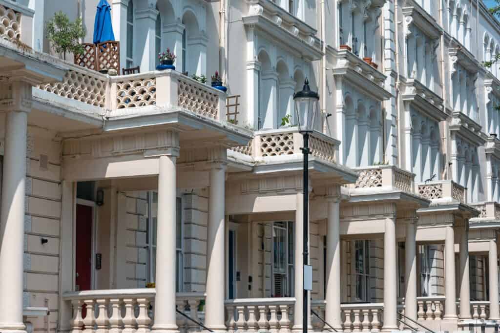 A row of detached houses