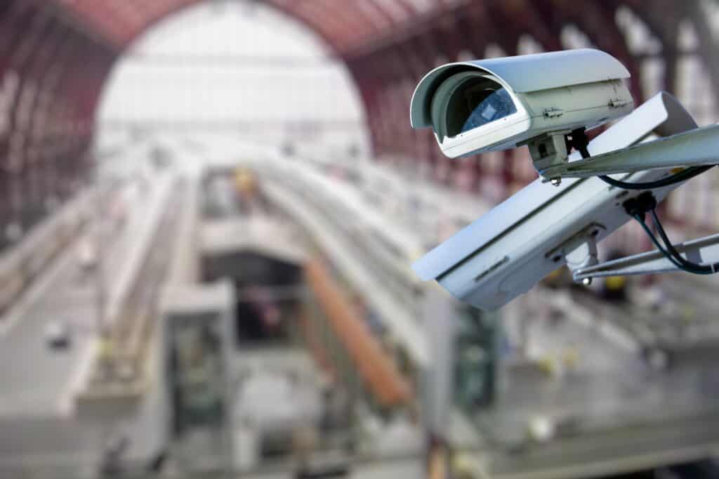 Camera surveillance in a train station