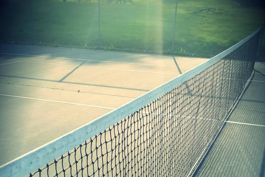 Cropped image of a park's tennis court